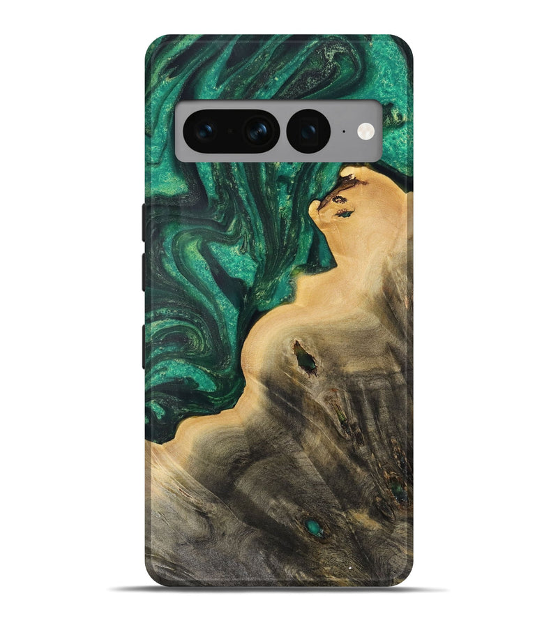 Pixel 7 Pro Wood Live Edge Phone Case - Flossie (Green, 731372)