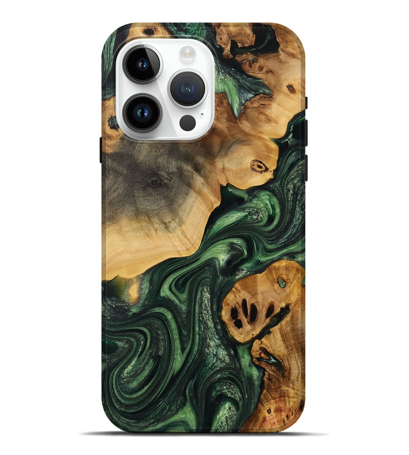 iPhone 15 Pro Max Wood Live Edge Phone Case - Karlee (Green, 731384)