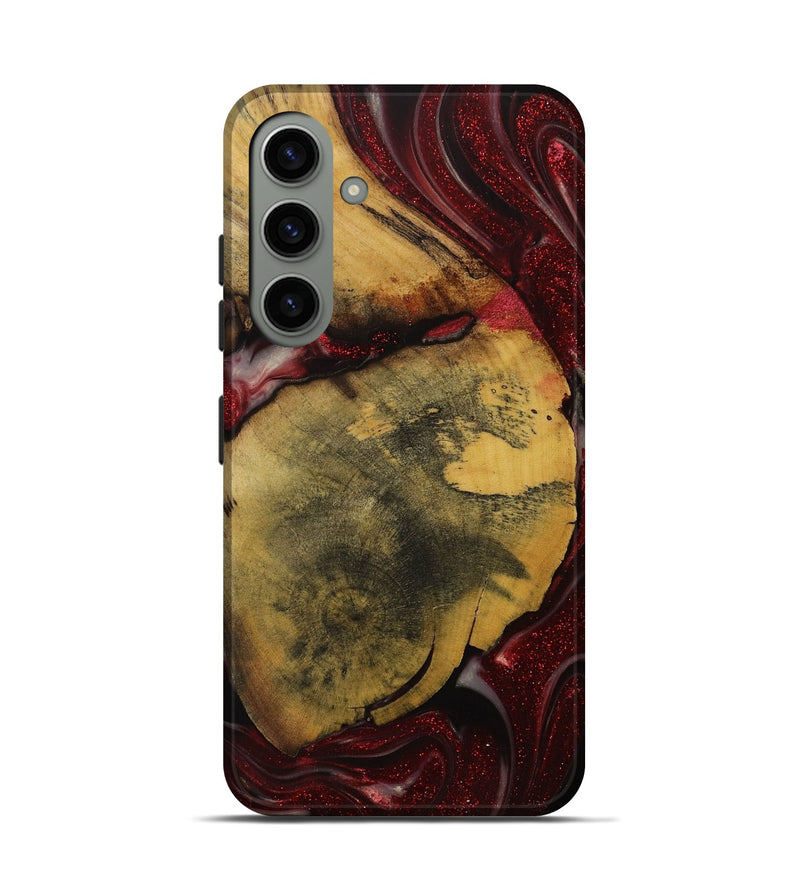 Galaxy S24 Wood Live Edge Phone Case - Roselia (Red, 731385)