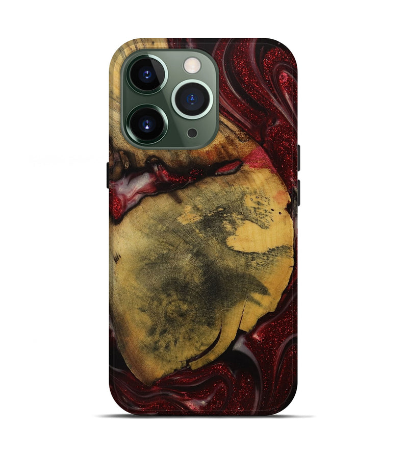 iPhone 13 Pro Wood Live Edge Phone Case - Roselia (Red, 731385)