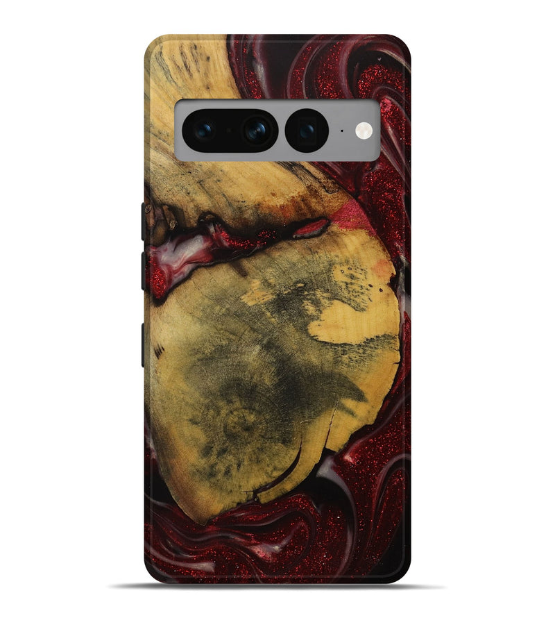 Pixel 7 Pro Wood Live Edge Phone Case - Roselia (Red, 731385)