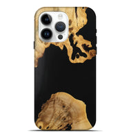 iPhone 15 Pro Max Wood Live Edge Phone Case - Edgardo (Pure Black, 731386)