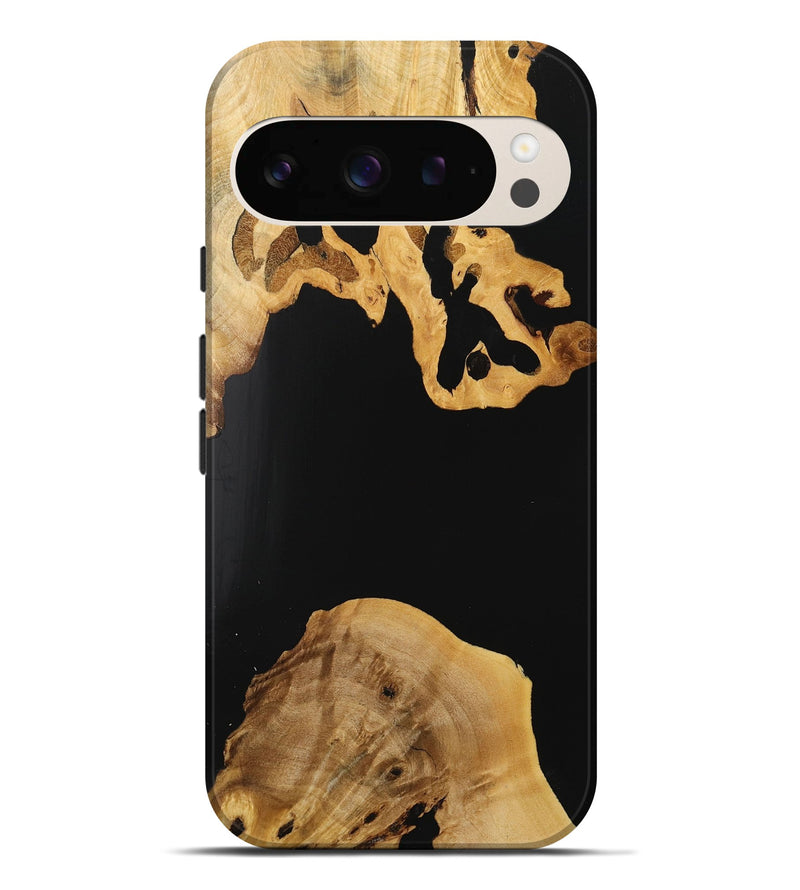 Pixel 9 Pro XL Wood Live Edge Phone Case - Edgardo (Pure Black, 731386)