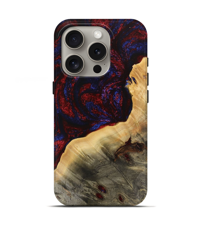 iPhone 16 Pro Wood Live Edge Phone Case - Lope (Red, 731391)