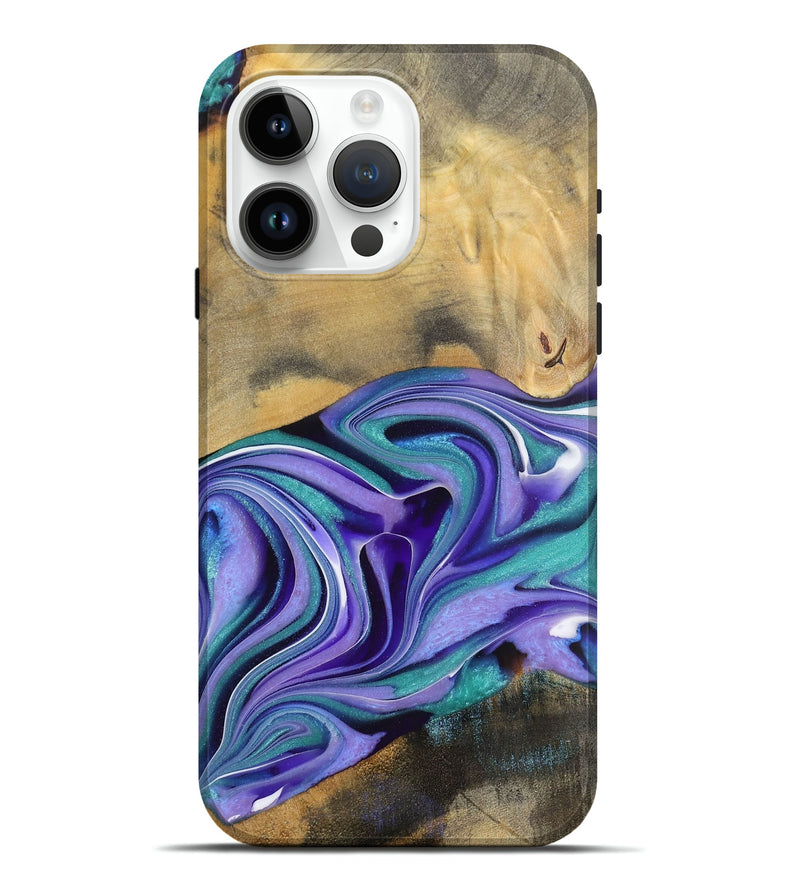 iPhone 15 Pro Max Wood Live Edge Phone Case - Kentaro (Purple, 731392)