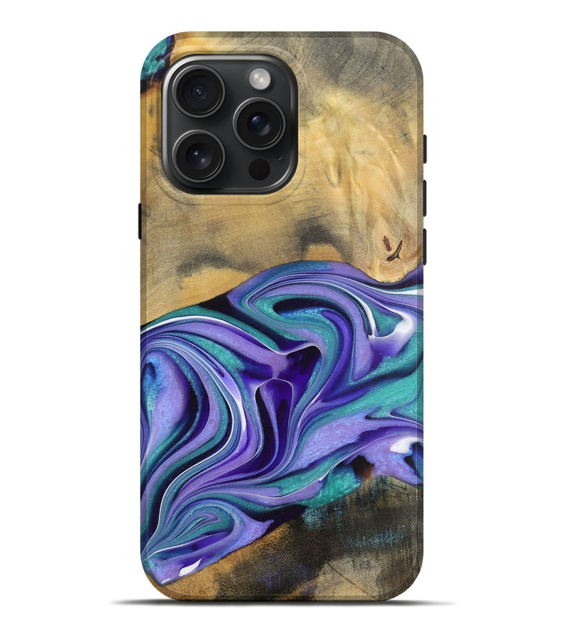 iPhone 16 Pro Max Wood Live Edge Phone Case - Kentaro (Purple, 731392)