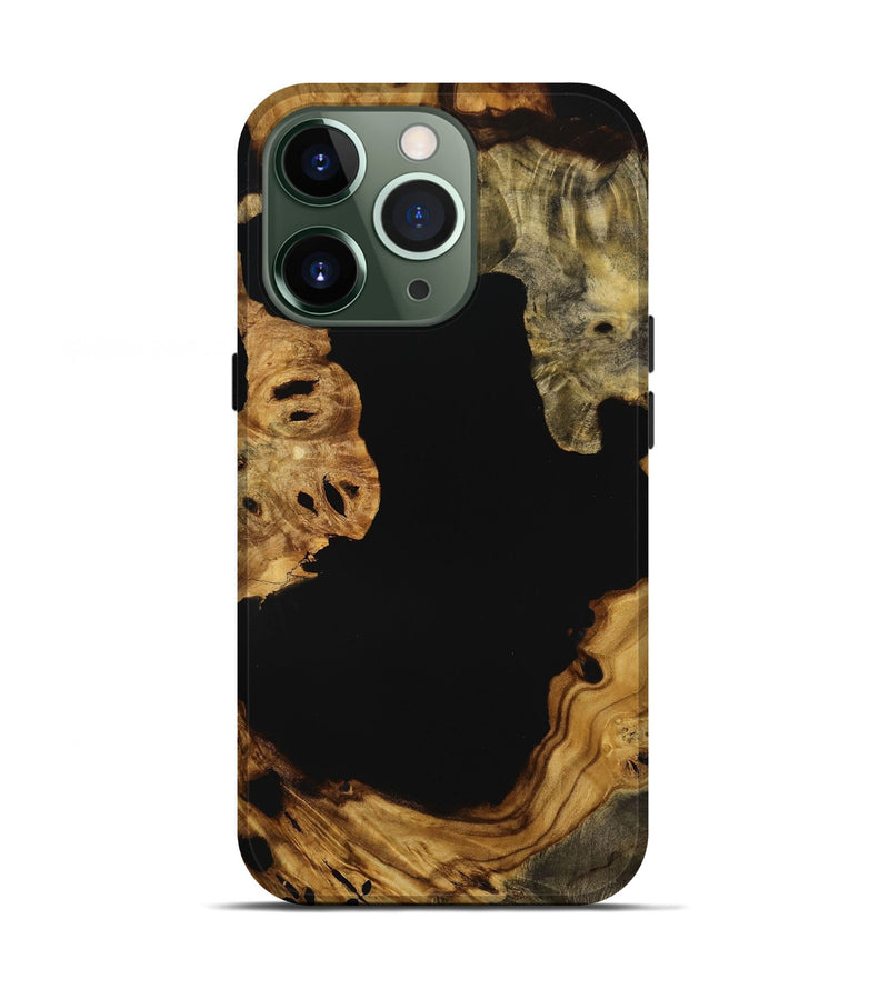 iPhone 13 Pro Wood Live Edge Phone Case - Jaylynn (Pure Black, 731393)