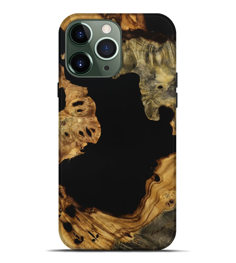 iPhone 13 Pro Max Wood Live Edge Phone Case - Jaylynn (Pure Black, 731393)