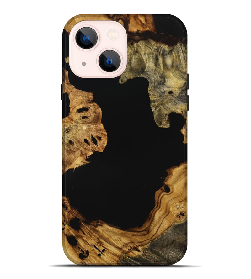 iPhone 14 Plus Wood Live Edge Phone Case - Jaylynn (Pure Black, 731393)