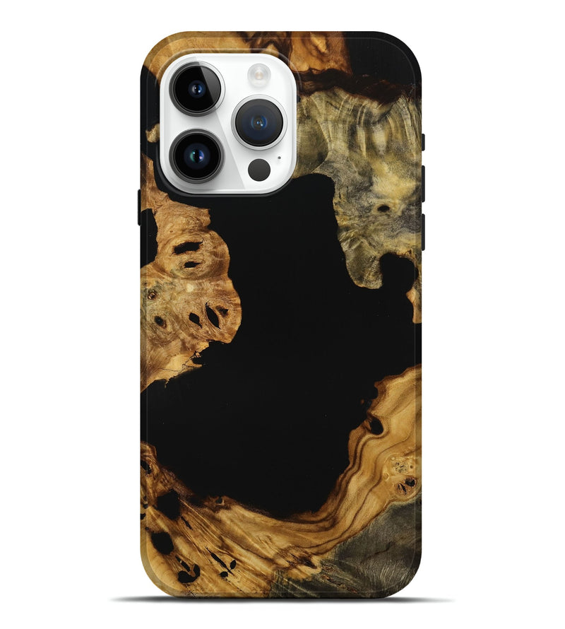 iPhone 15 Pro Max Wood Live Edge Phone Case - Jaylynn (Pure Black, 731393)