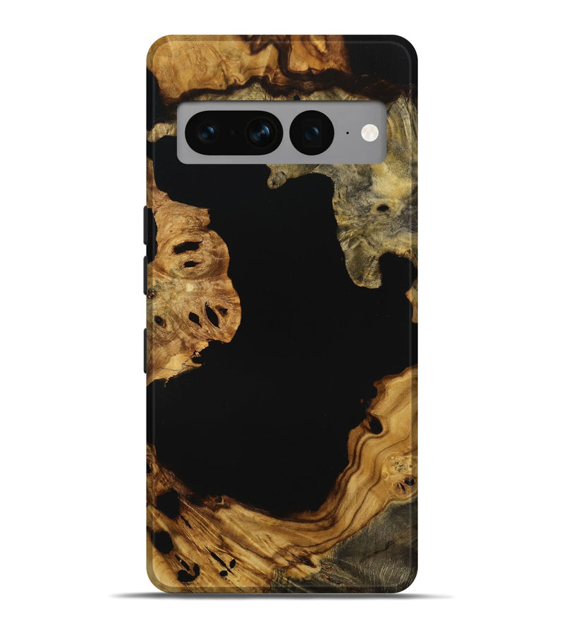 Pixel 7 Pro Wood Live Edge Phone Case - Jaylynn (Pure Black, 731393)