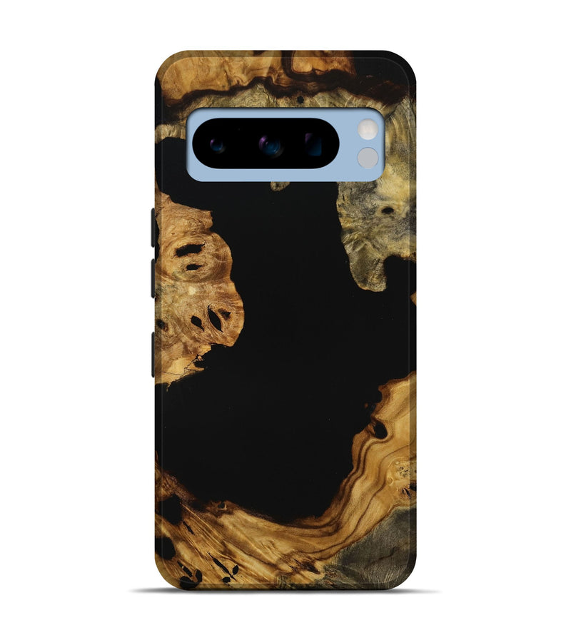 Pixel 8 Pro Wood Live Edge Phone Case - Jaylynn (Pure Black, 731393)