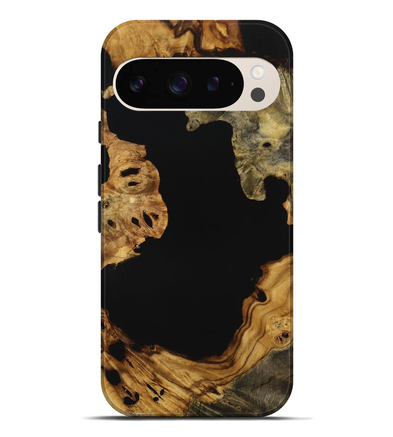 Pixel 9 Pro XL Wood Live Edge Phone Case - Jaylynn (Pure Black, 731393)