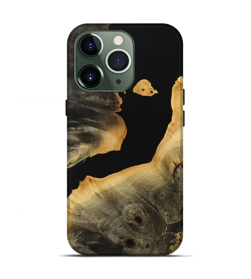 iPhone 13 Pro Wood Live Edge Phone Case - Sabra (Pure Black, 731398)