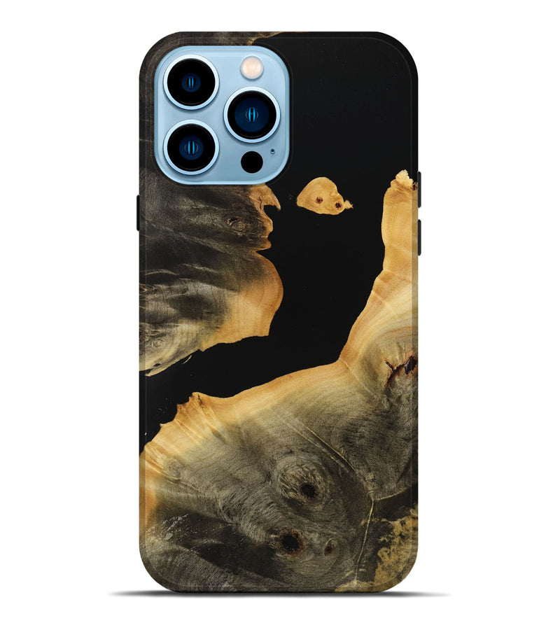 iPhone 14 Pro Max Wood Live Edge Phone Case - Sabra (Pure Black, 731398)