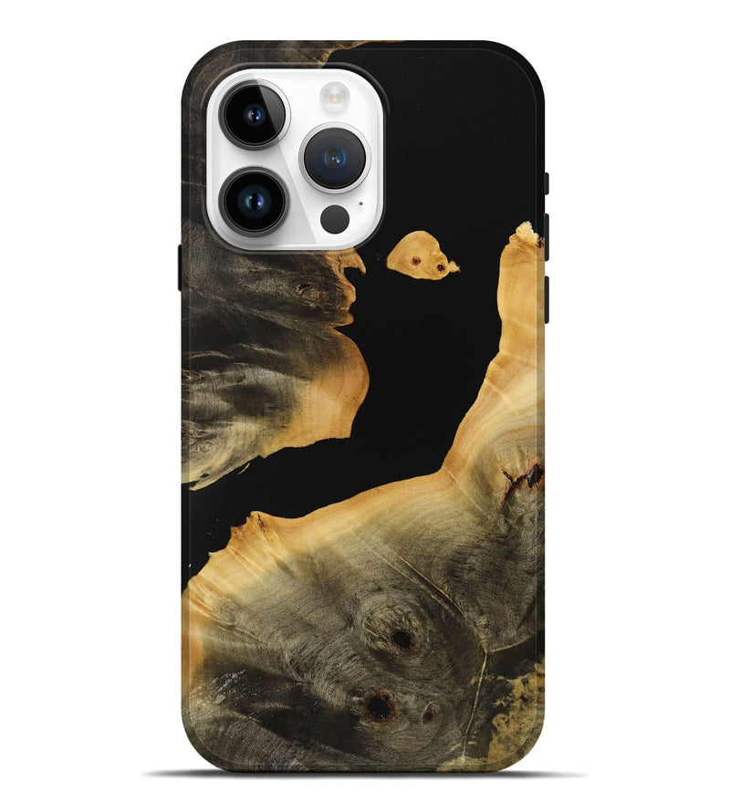 iPhone 15 Pro Max Wood Live Edge Phone Case - Sabra (Pure Black, 731398)