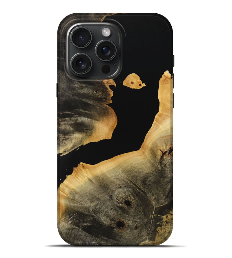 iPhone 16 Pro Max Wood Live Edge Phone Case - Sabra (Pure Black, 731398)