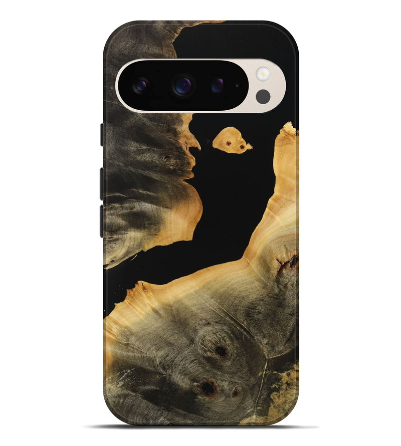 Pixel 9 Pro XL Wood Live Edge Phone Case - Sabra (Pure Black, 731398)