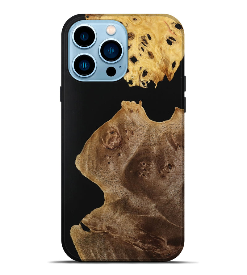 iPhone 14 Pro Max Wood Live Edge Phone Case - Waldo (Pure Black, 731400)