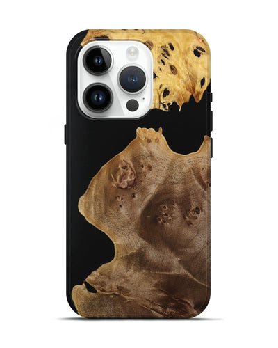 iPhone 15 Pro Wood Live Edge Phone Case - Waldo (Pure Black, 731400)