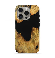 iPhone 16 Pro Wood Live Edge Phone Case - Rois (Pure Black, 731401)