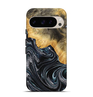 Pixel 9 Pro Wood Live Edge Phone Case - Shouli (Blue, 731403)