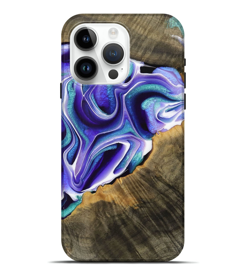 iPhone 15 Pro Max Wood Live Edge Phone Case - Kiam (Purple, 731405)