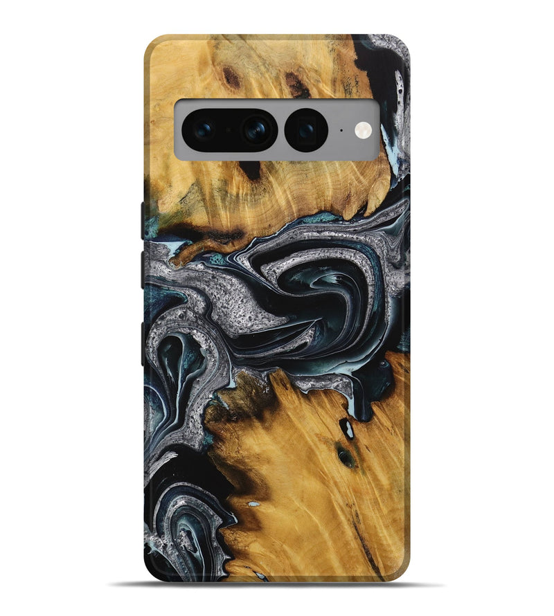 Pixel 7 Pro Wood Live Edge Phone Case - Keshaun (Blue, 731407)