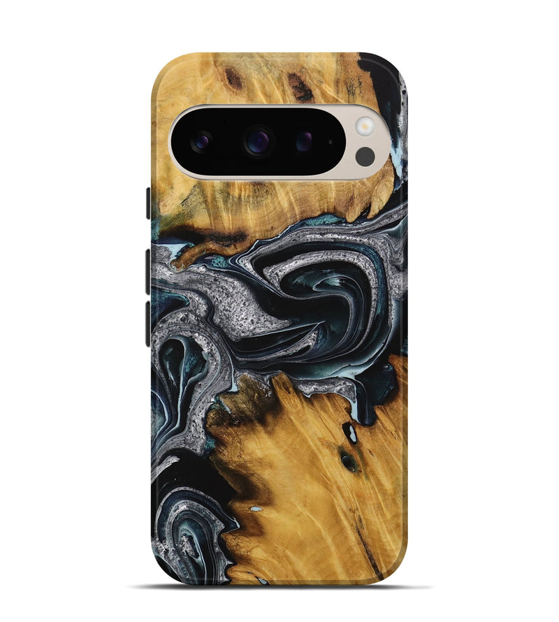 Pixel 9 Wood Live Edge Phone Case - Keshaun (Blue, 731407)