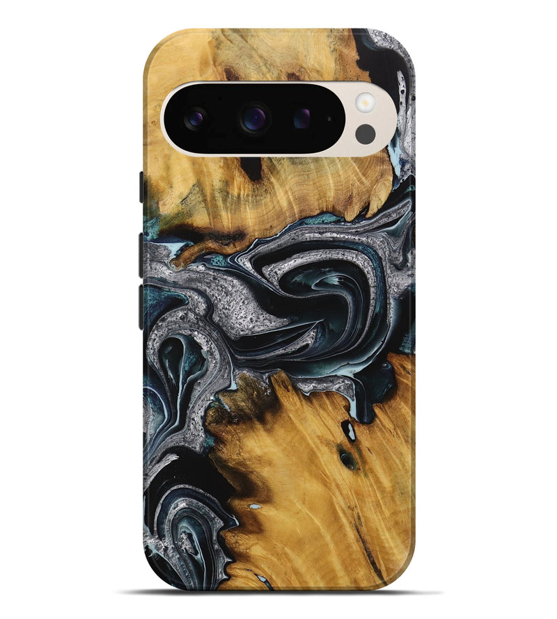 Pixel 9 Pro XL Wood Live Edge Phone Case - Keshaun (Blue, 731407)