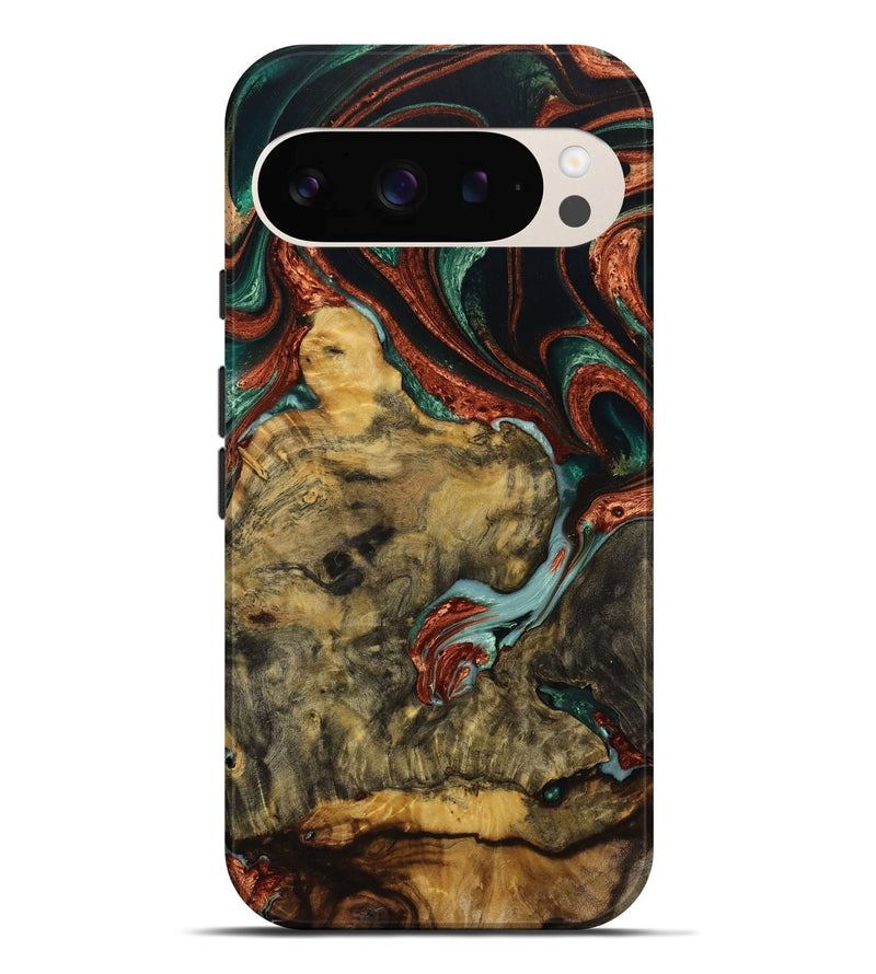 Pixel 9 Pro XL Wood Live Edge Phone Case - Rozele (Green, 731409)