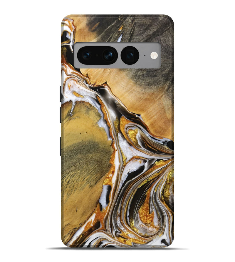 Pixel 7 Pro Wood Live Edge Phone Case - Pierce (Black & White, 731413)