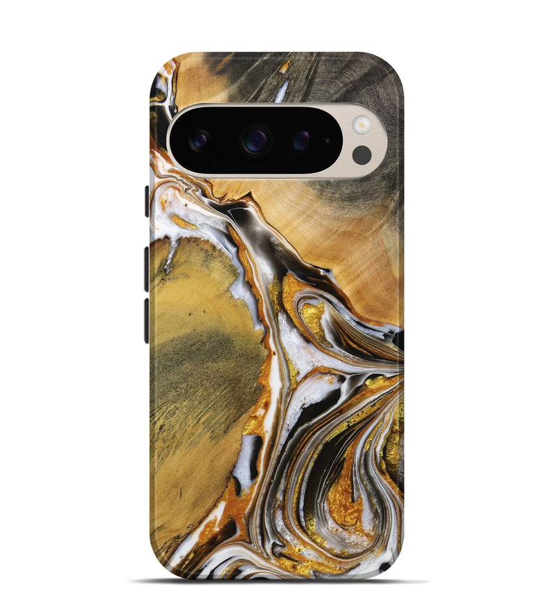 Pixel 9 Wood Live Edge Phone Case - Pierce (Black & White, 731413)