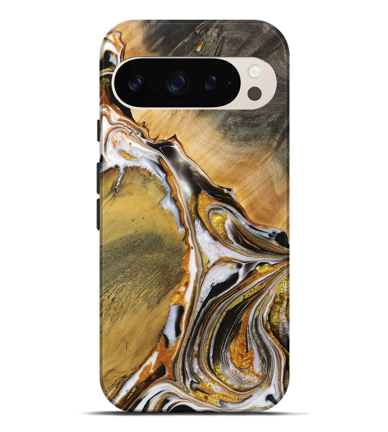 Pixel 9 Pro XL Wood Live Edge Phone Case - Pierce (Black & White, 731413)