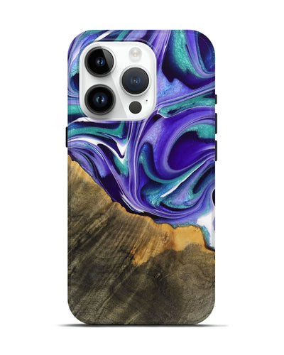 iPhone 15 Pro Wood Live Edge Phone Case - Jeromy (Purple, 731414)