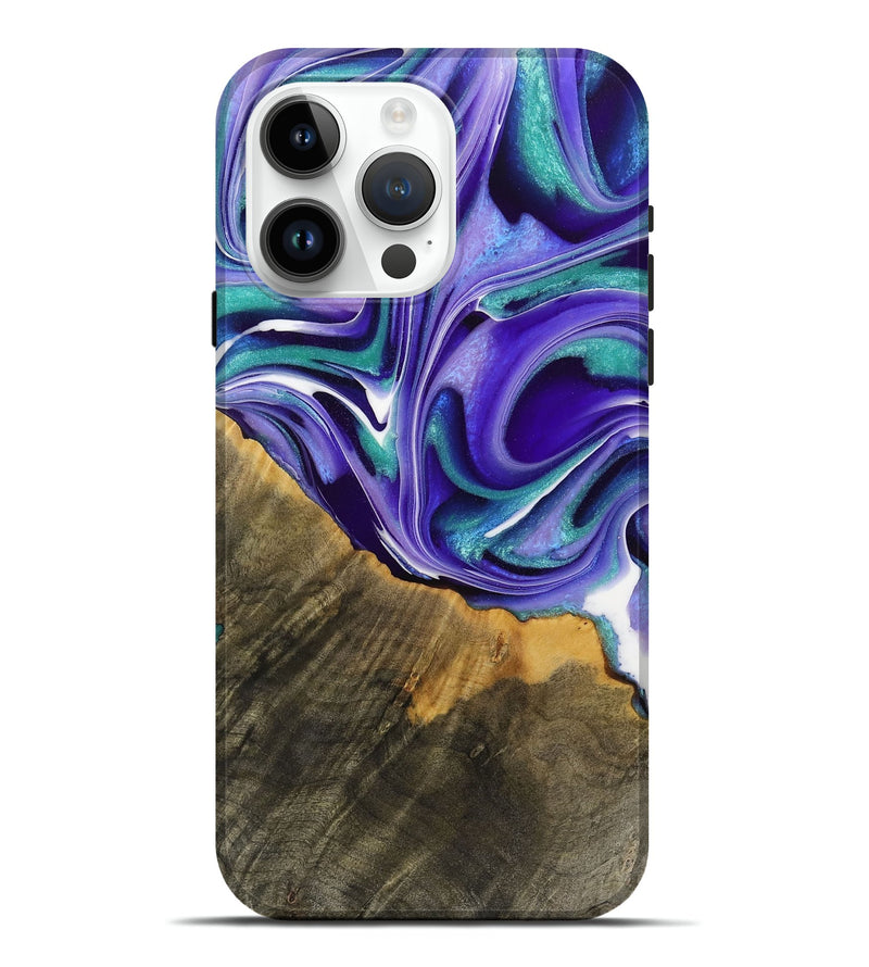 iPhone 15 Pro Max Wood Live Edge Phone Case - Jeromy (Purple, 731414)