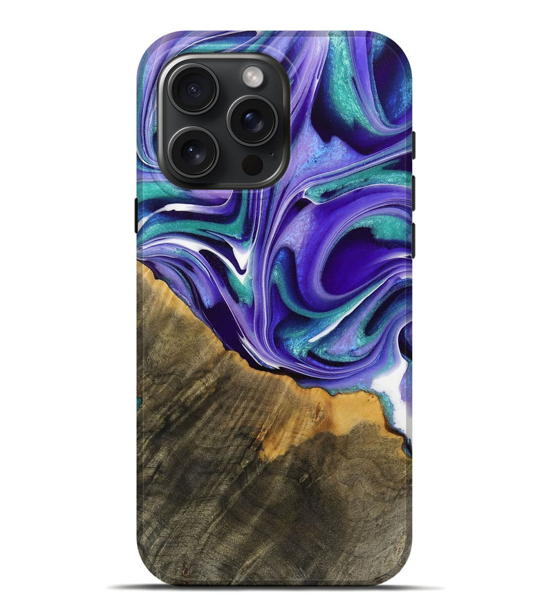 iPhone 16 Pro Max Wood Live Edge Phone Case - Jeromy (Purple, 731414)