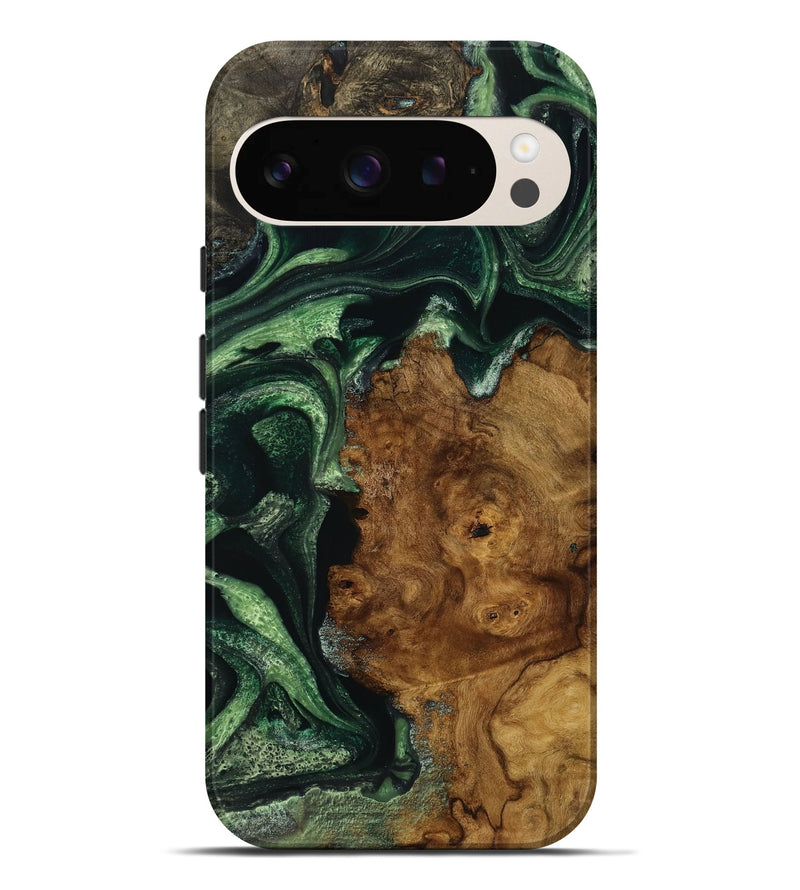 Pixel 9 Pro XL Wood Live Edge Phone Case - Festus (Green, 731415)