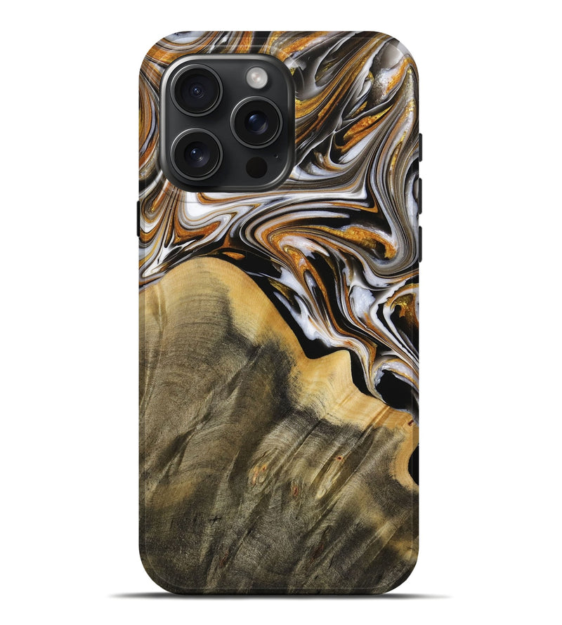 iPhone 16 Pro Max ResinArt Live Edge Phone Case - Romeo (Black & White, 731419)