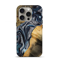 iPhone 16 Pro Wood Live Edge Phone Case - Nariko (Blue, 731420)