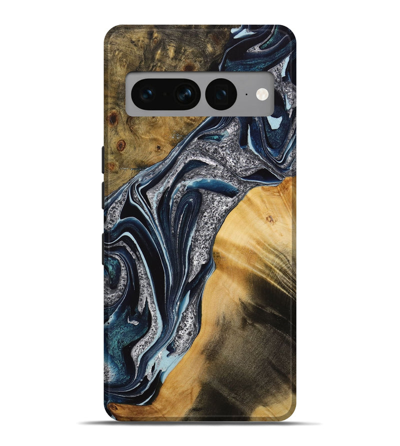 Pixel 7 Pro Wood Live Edge Phone Case - Nariko (Blue, 731420)