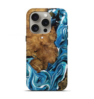 iPhone 16 Pro Wood Live Edge Phone Case - Shuichi (Blue, 731422)