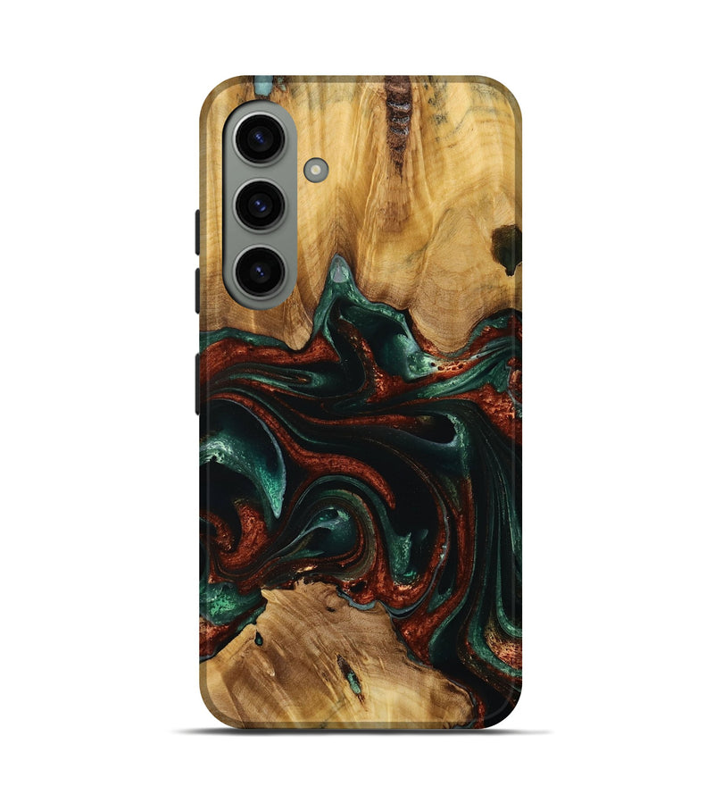 Galaxy S24 Wood Live Edge Phone Case - Roselia (Green, 731423)