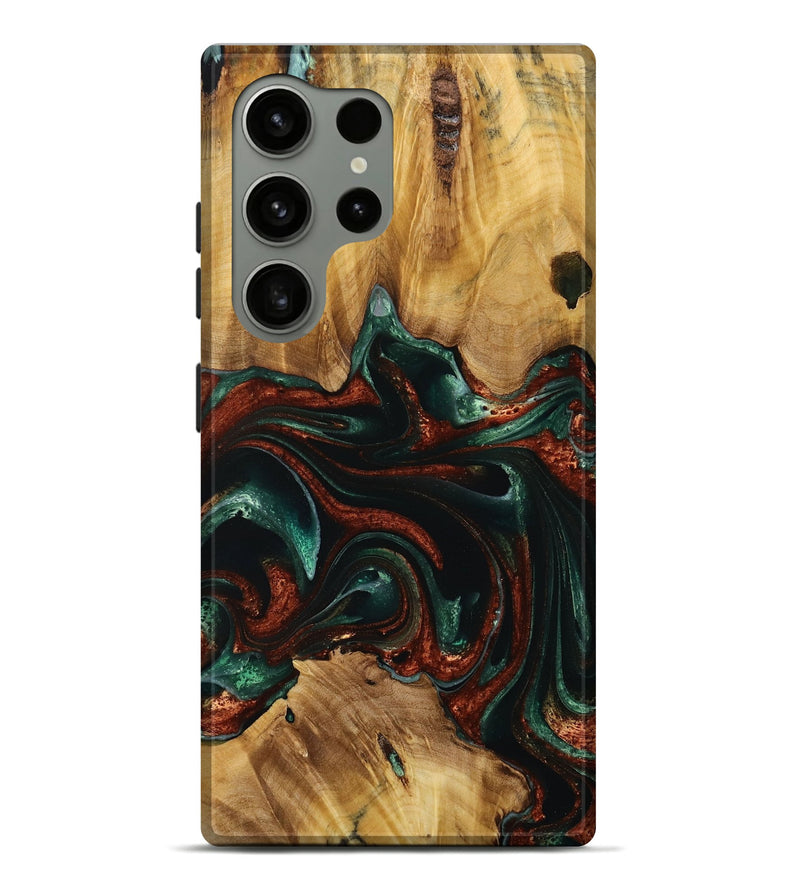 Galaxy S24 Ultra Wood Live Edge Phone Case - Roselia (Green, 731423)