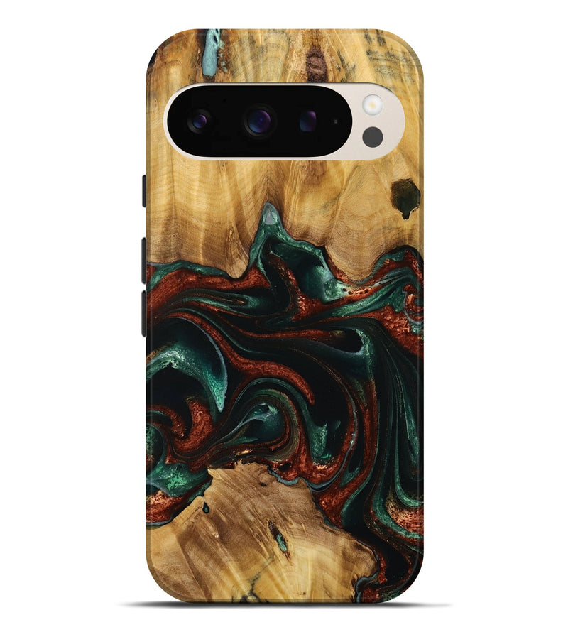 Pixel 9 Pro XL Wood Live Edge Phone Case - Roselia (Green, 731423)