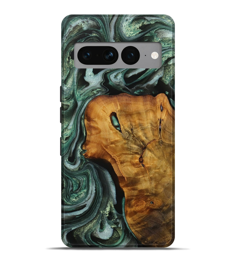 Pixel 7 Pro Wood Live Edge Phone Case - Flori (Green, 731426)