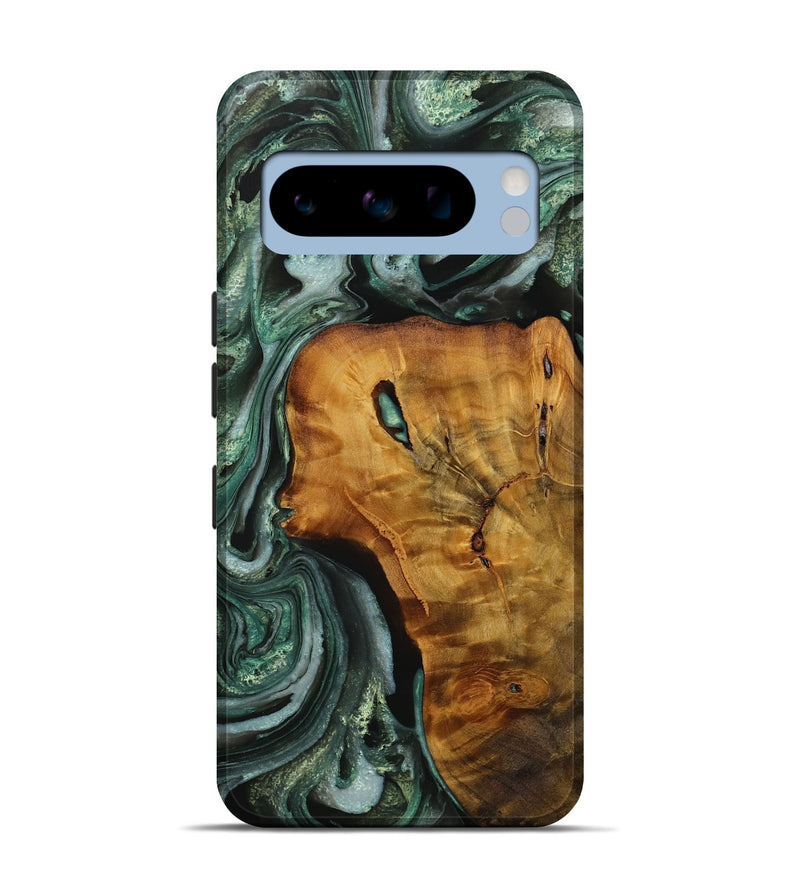 Pixel 8 Pro Wood Live Edge Phone Case - Flori (Green, 731426)