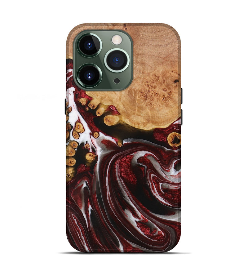 iPhone 13 Pro Wood Live Edge Phone Case - Elon (Red, 731431)