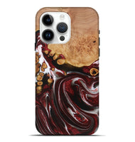 iPhone 15 Pro Max Wood Live Edge Phone Case - Elon (Red, 731431)