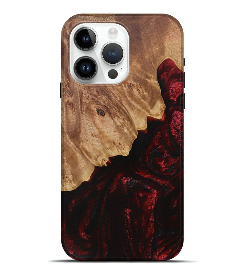 iPhone 15 Pro Max Wood Live Edge Phone Case - Amandy (Red, 731432)